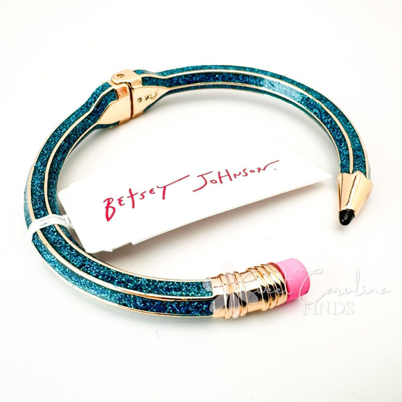 Betsey Johnson Jewelry - Betsey Johnson TEAL Back to School Pencil Bracelet Bangle Teacher Gift Box NEW!